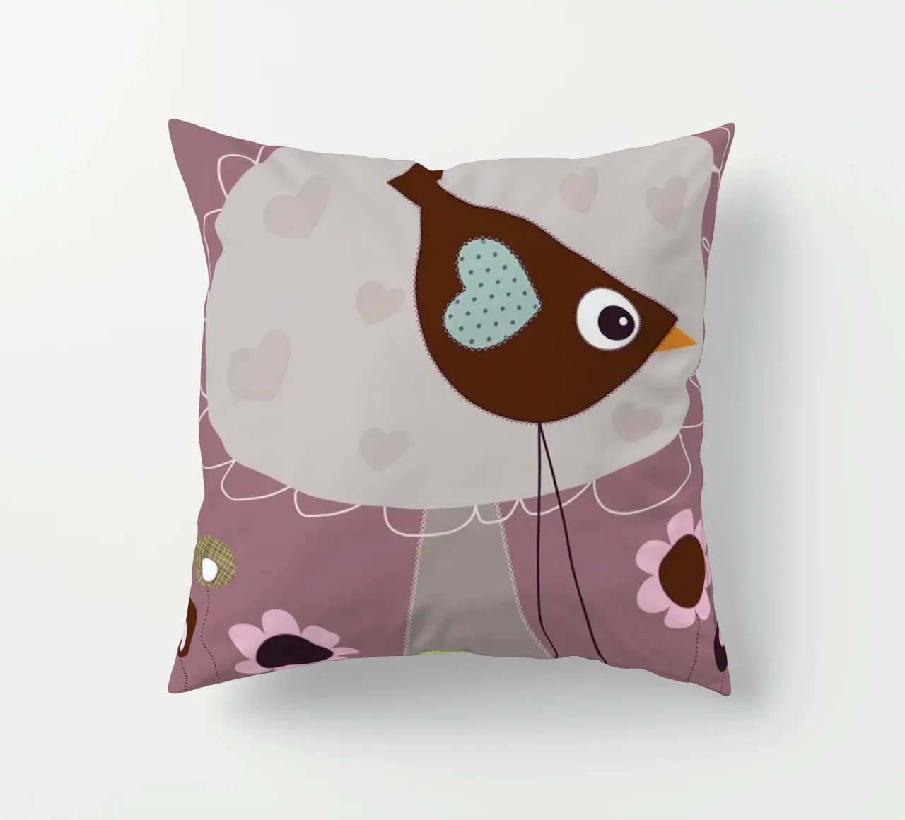 Lovely Bird Front of a House cuscino da JaySan Studio