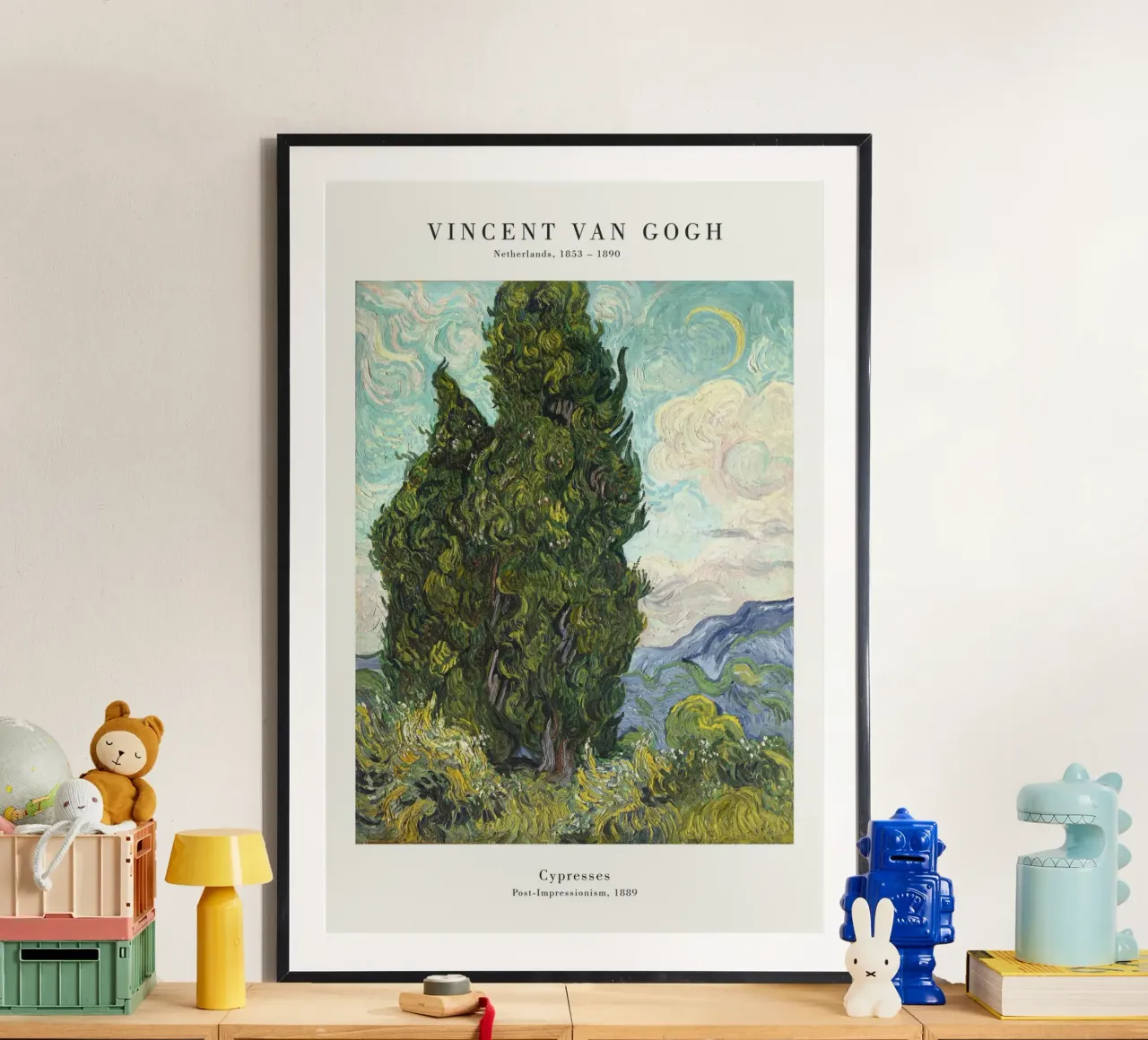 van Gogh - Zypresses poster con telaio in plastica da Old Masters