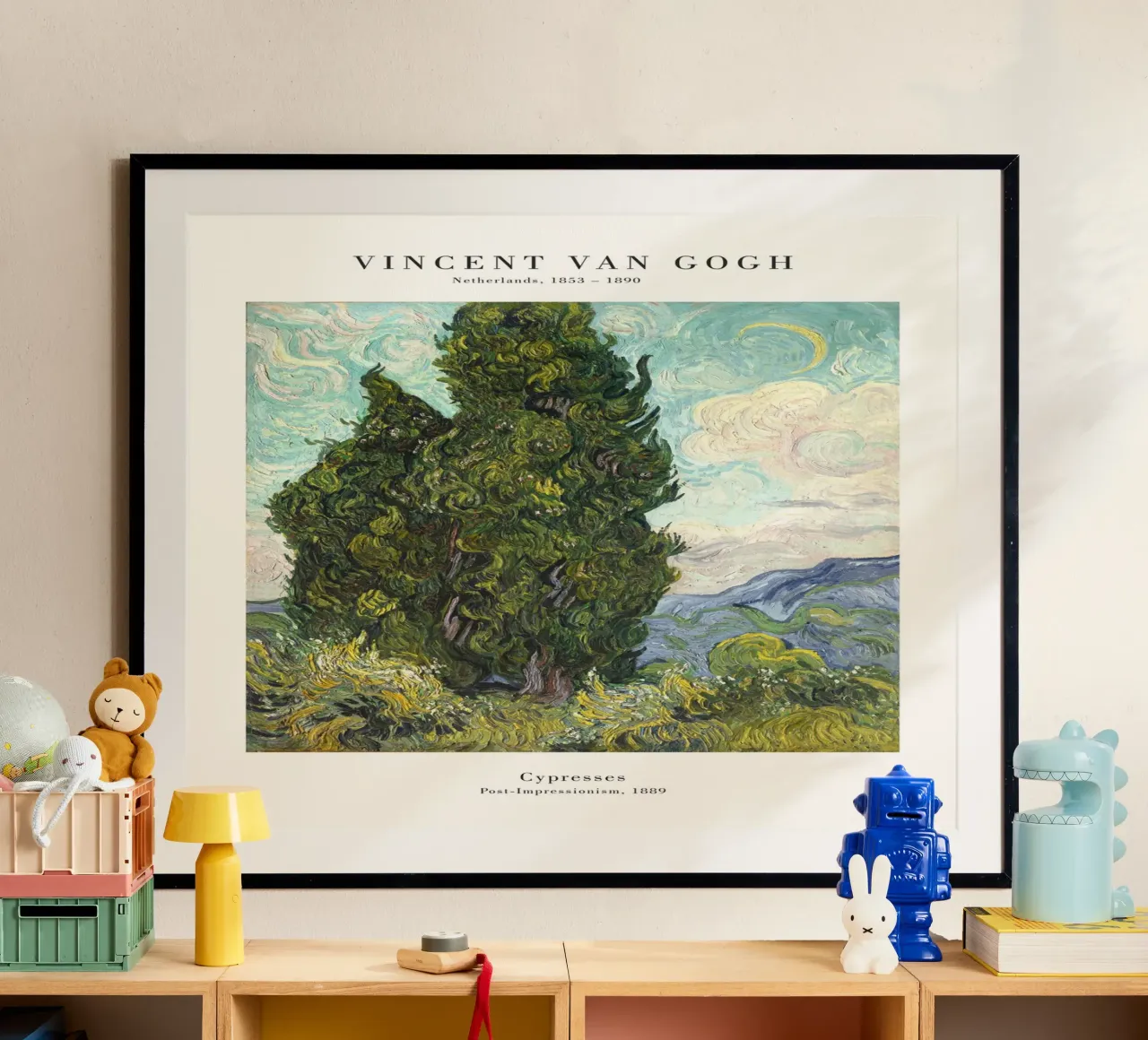 van Gogh - Zypresses poster con telaio in plastica da Old Masters