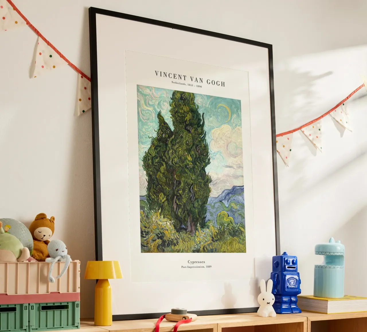 van Gogh - Zypresses poster con telaio in plastica da Old Masters