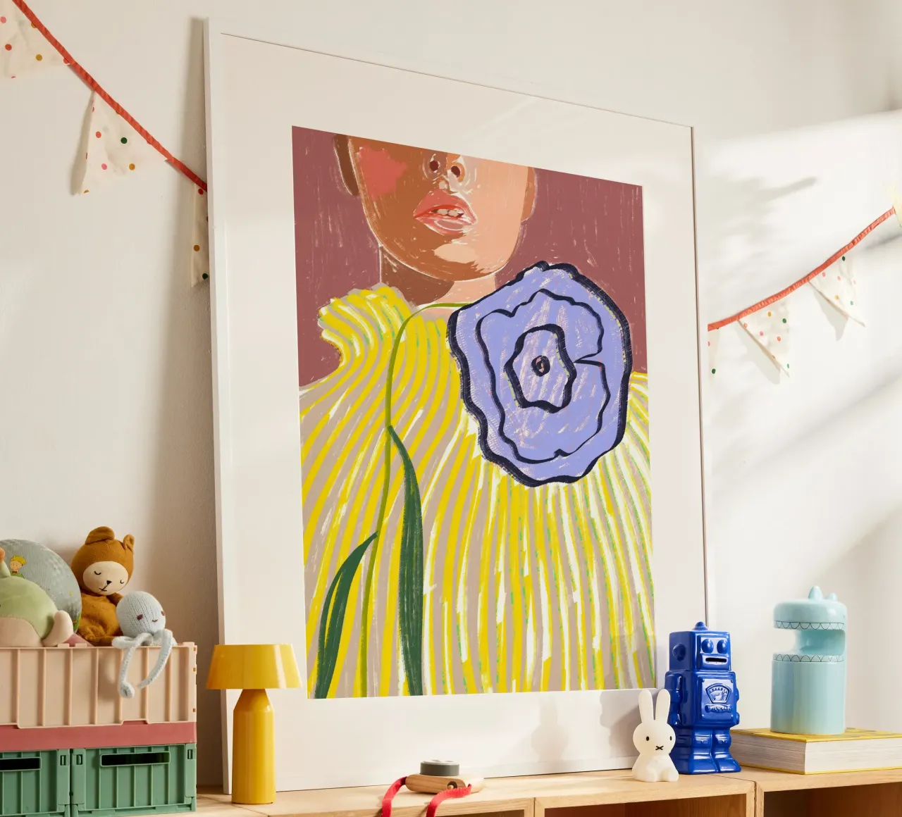 Dress-up, Moda floreale Bohemien Donna Pittura poster con telaio in alluminio da 83oranges