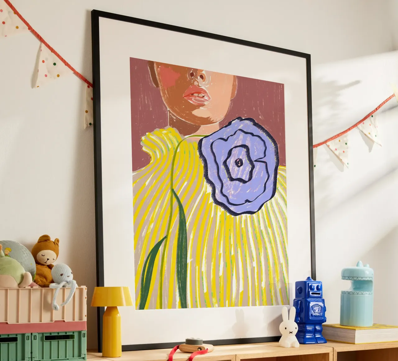 Dress-up, Moda floreale Bohemien Donna Pittura poster con telaio in alluminio da 83oranges