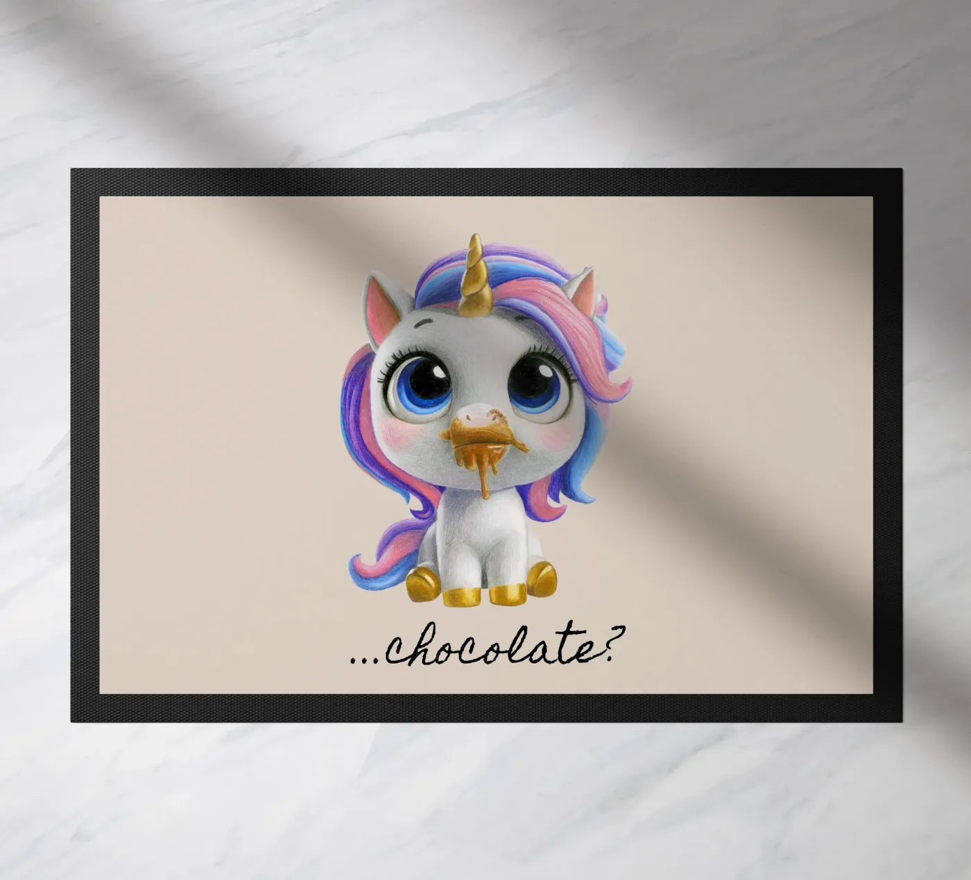 Schokolade...? Fußmatte von Graphit und Farbe