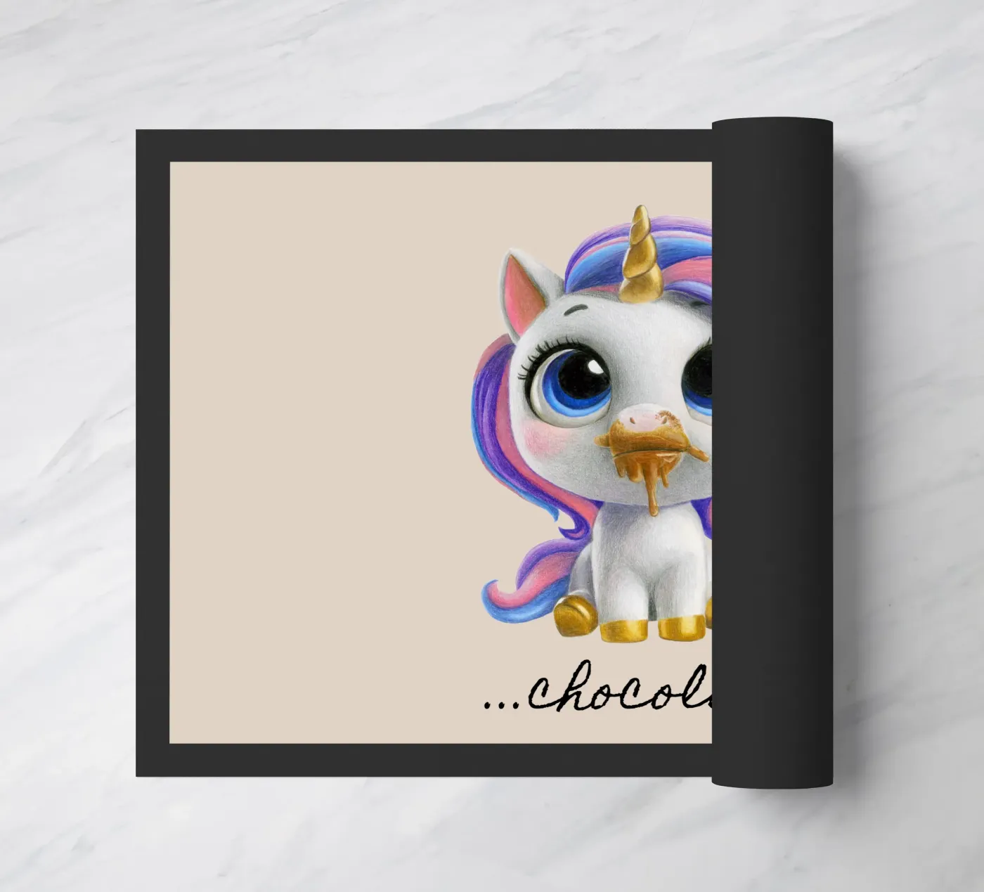 Schokolade...? Fußmatte von Graphit und Farbe