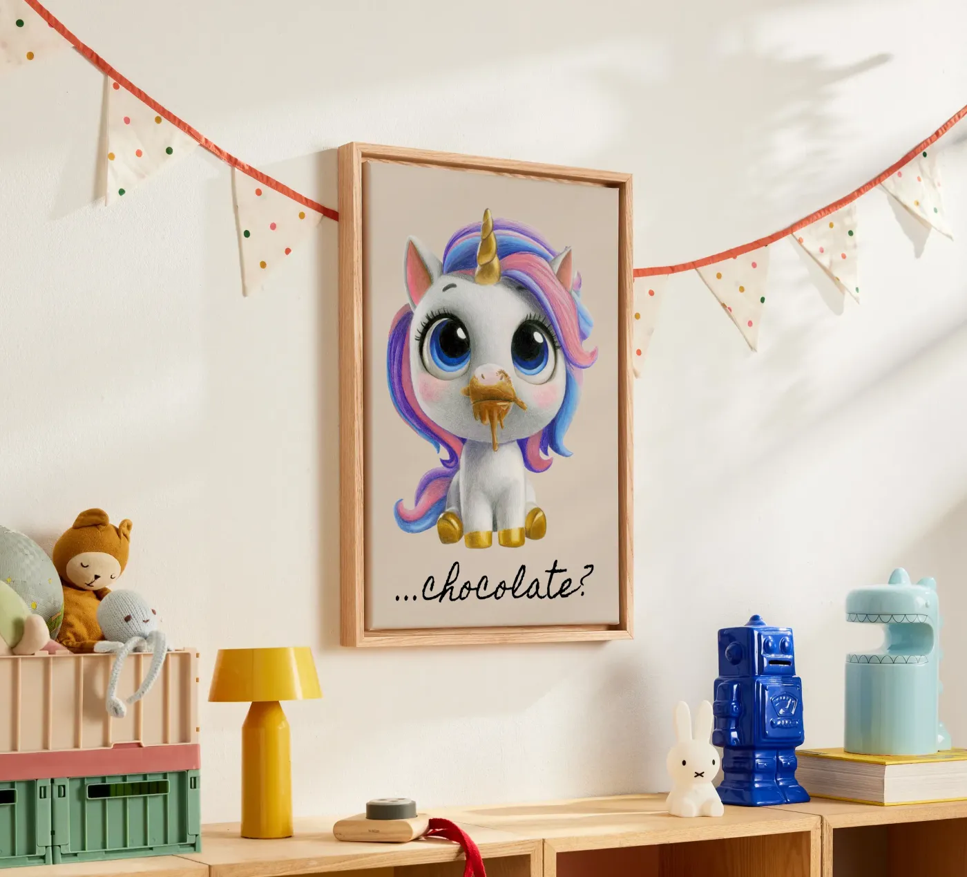 Schokolade...? Leinwand von Graphit und Farbe