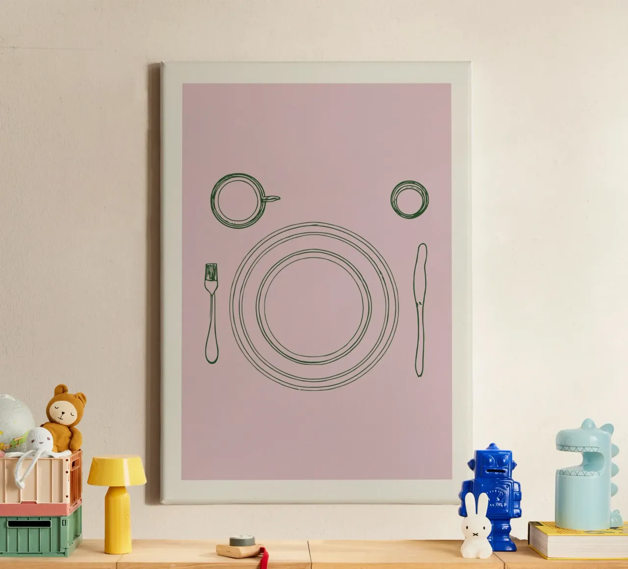 Before Dinner No 03 canvas met Baklijst van treechild