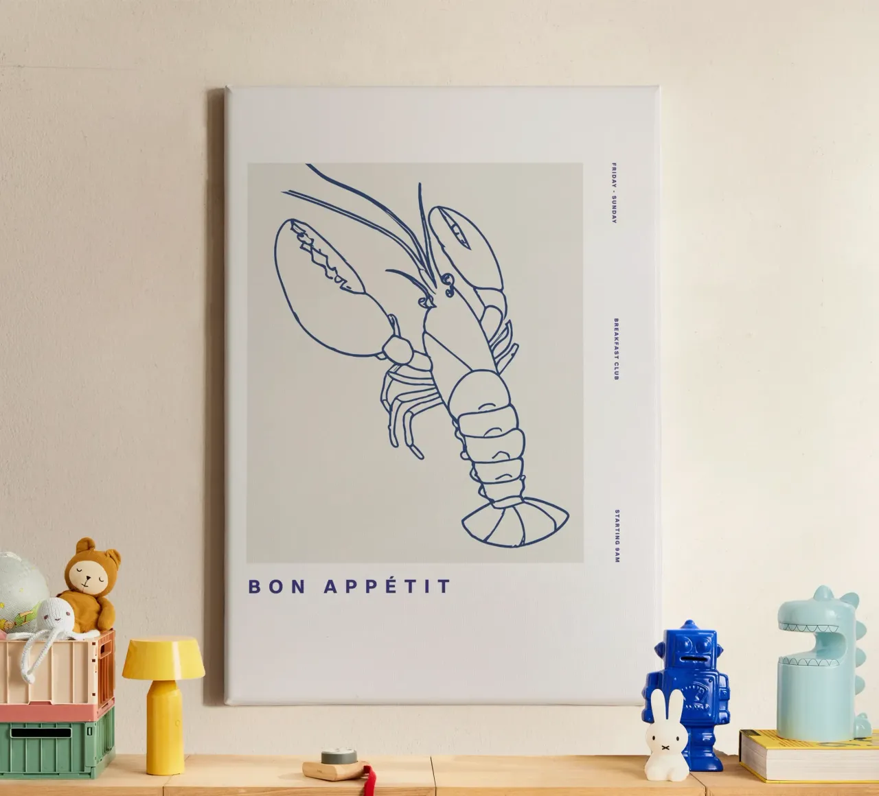Bon Appetit No 06 canvas met Baklijst van treechild