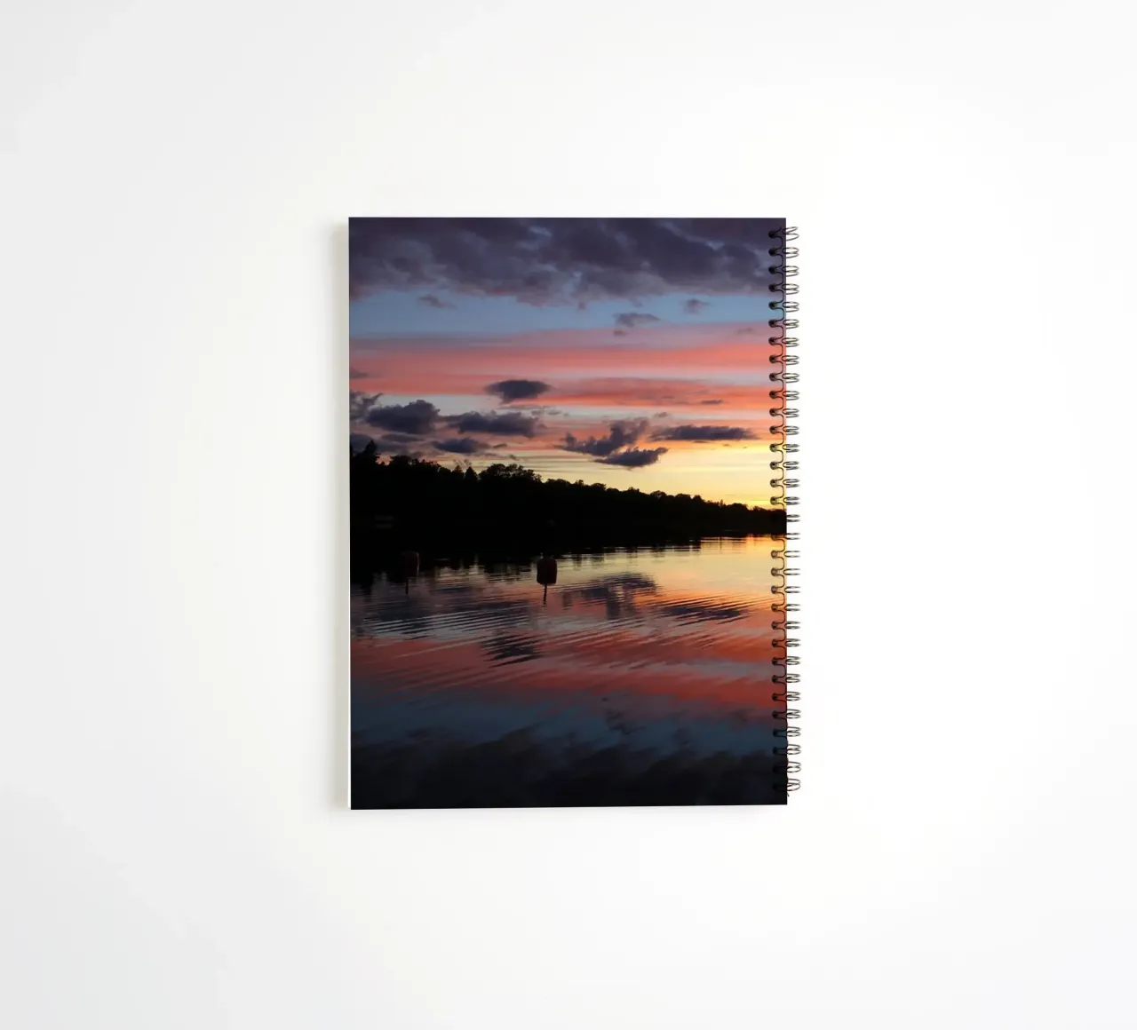 Sunset on the water spiral notebook by Massimo Frascogna