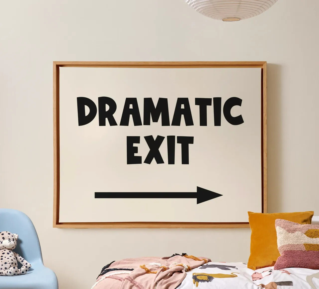 Dramatic Exit Right Arrow canvas by Paigaam Studio