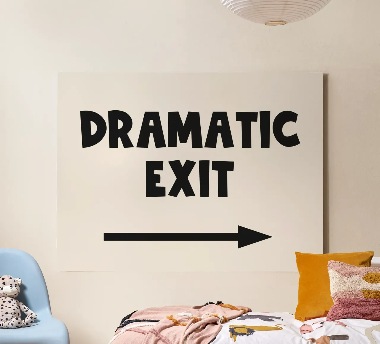 Dramatic Exit Right Arrow canvas by Paigaam Studio