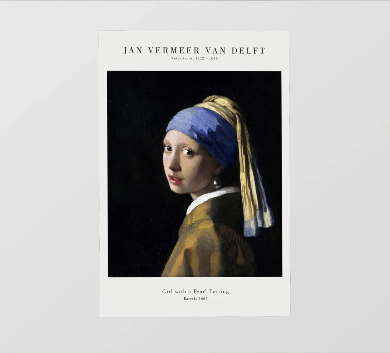 Jan Vermeer - La ragazza con l'orecchino di perla pellicola backlit da Old Masters