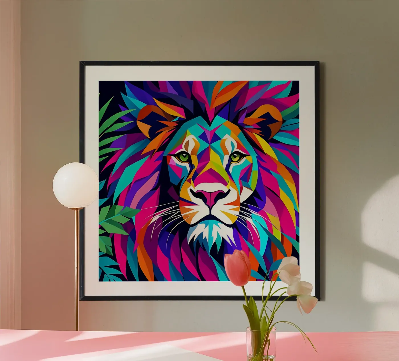 Leeuw_Stijl_E_1 poster van Tierisch bunt by LK