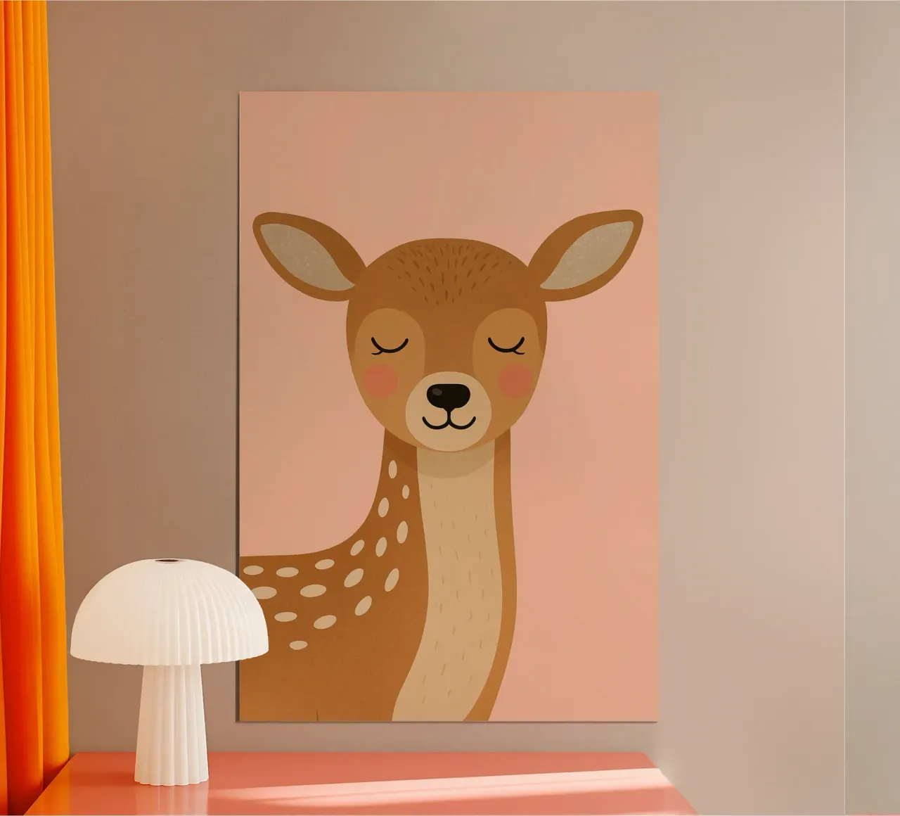 Arte murale del cerbiatto - Stampa della cameretta degli animali del bosco poster con telaio in plastica da Tiny Tails & Stripes