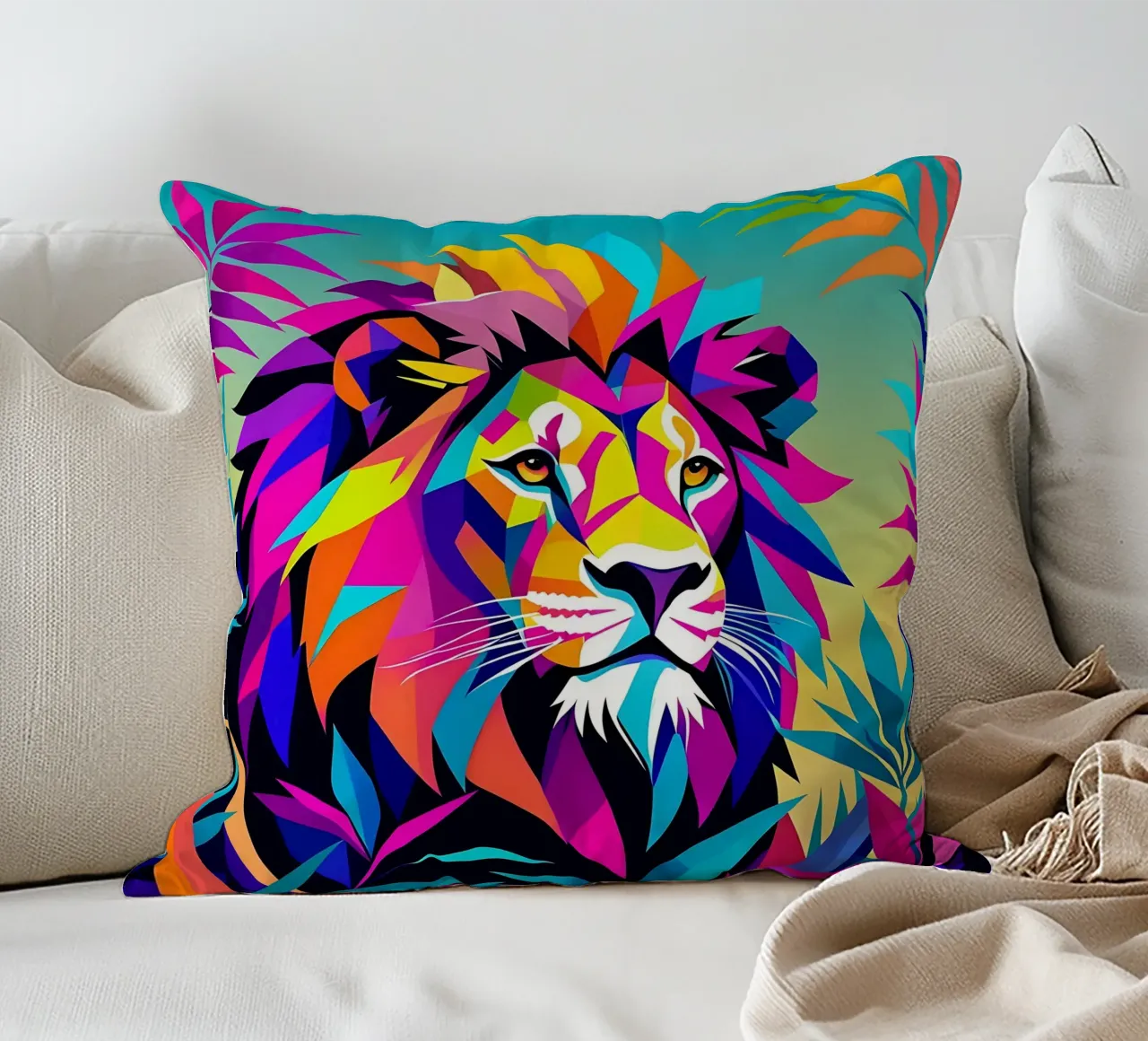 Stile_leone_E_2 cuscino da Tierisch bunt by LK