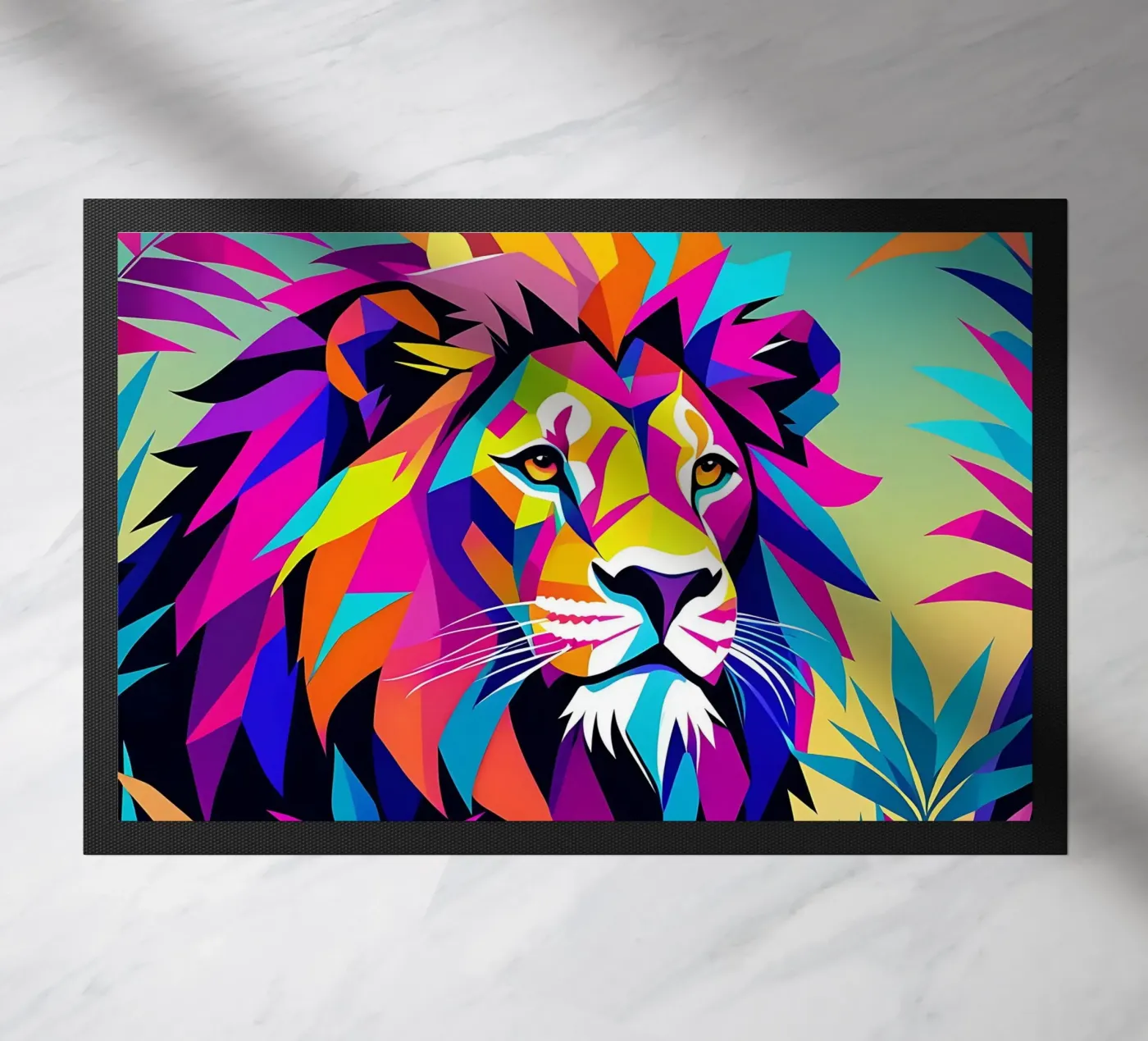 Lion_style_E_2 Fußmatte von Tierisch bunt by LK