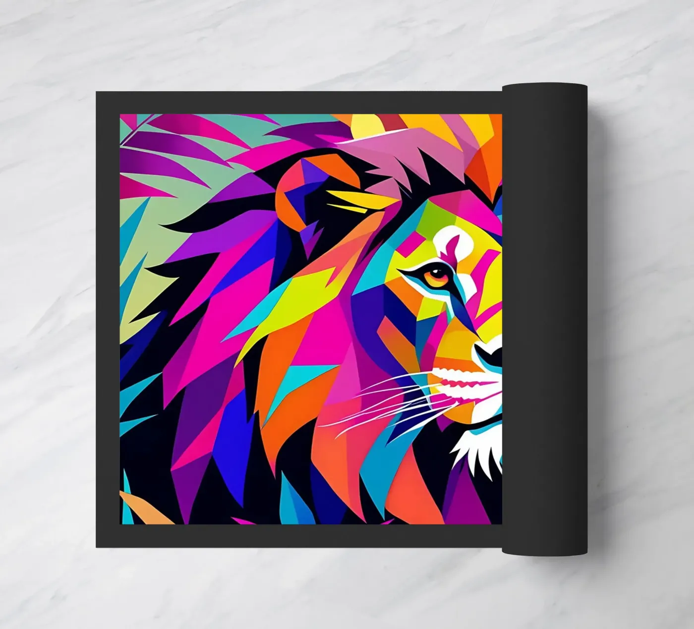 Lion_style_E_2 Fußmatte von Tierisch bunt by LK