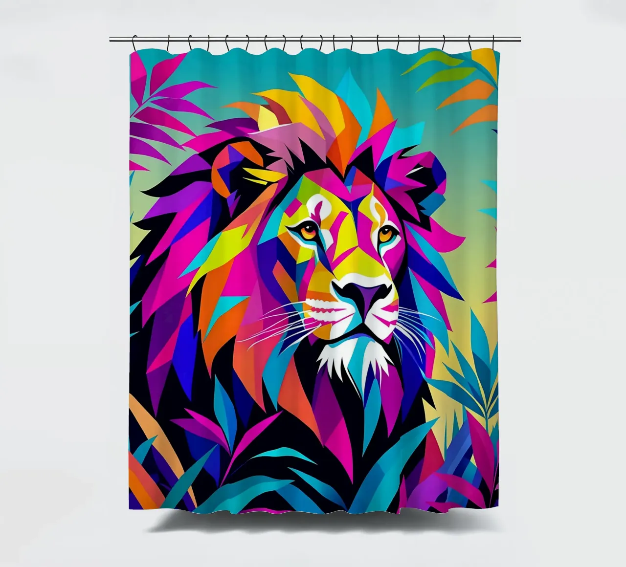 Lion_style_E_2 shower curtain by Tierisch bunt by LK