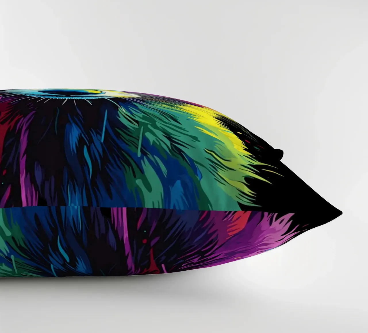 Donnola colorata dallo sguardo intenso cuscino da pixelbull - medieval art and more