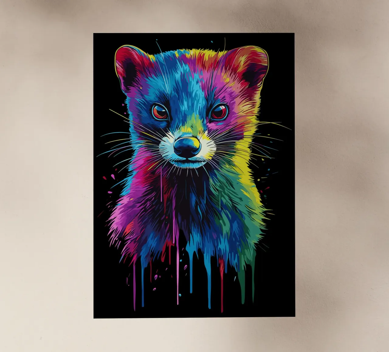 Donnola colorata dallo sguardo intenso pellicola backlit da pixelbull - medieval art and more
