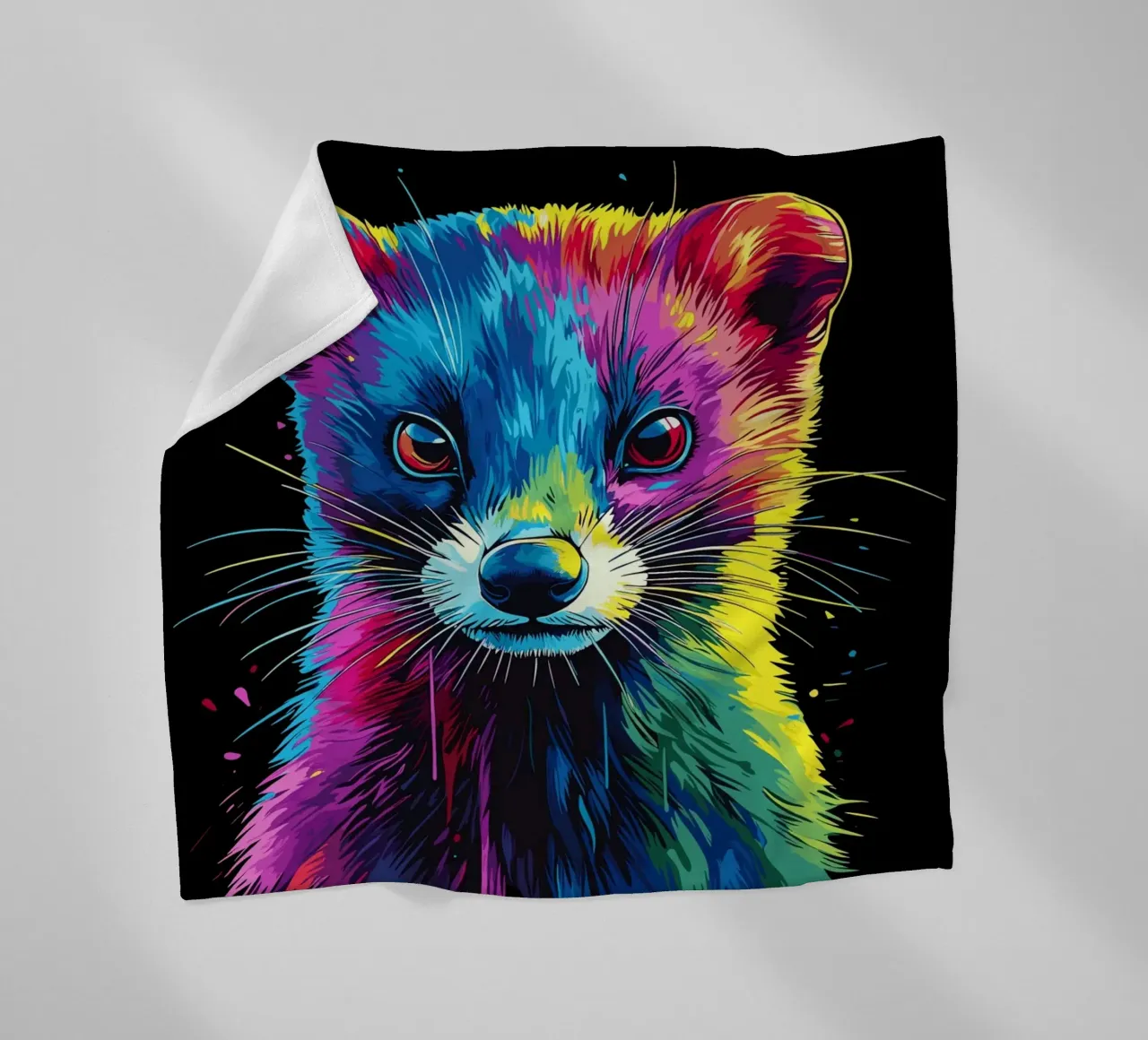 Donnola colorata dallo sguardo intenso coperta in pile da pixelbull - medieval art and more