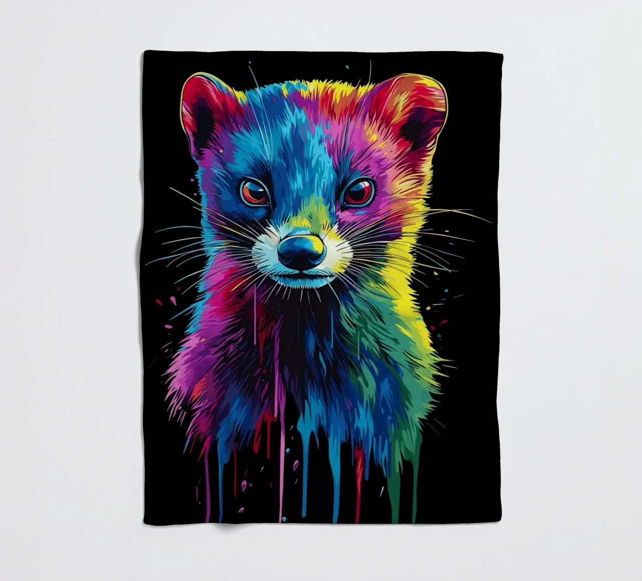 Donnola colorata dallo sguardo intenso coperta in pile da pixelbull - medieval art and more