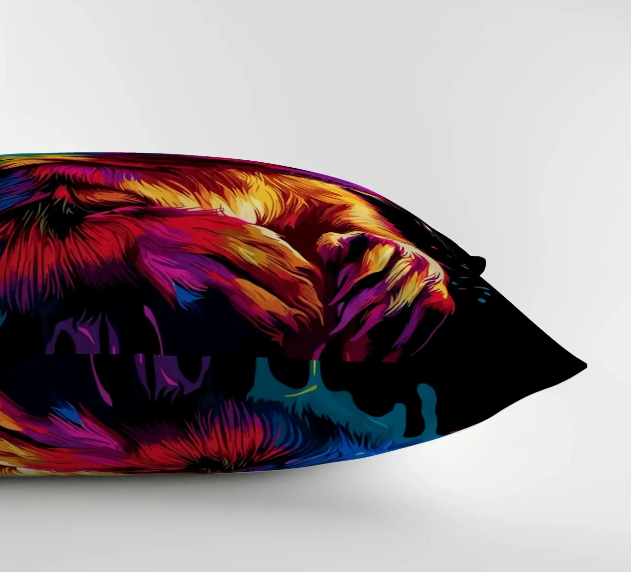 Scoiattolo variopinto in una frenesia di colori cuscino da pixelbull - medieval art and more