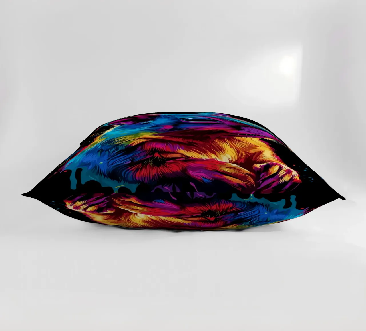 Scoiattolo variopinto in una frenesia di colori cuscino da pixelbull - medieval art and more