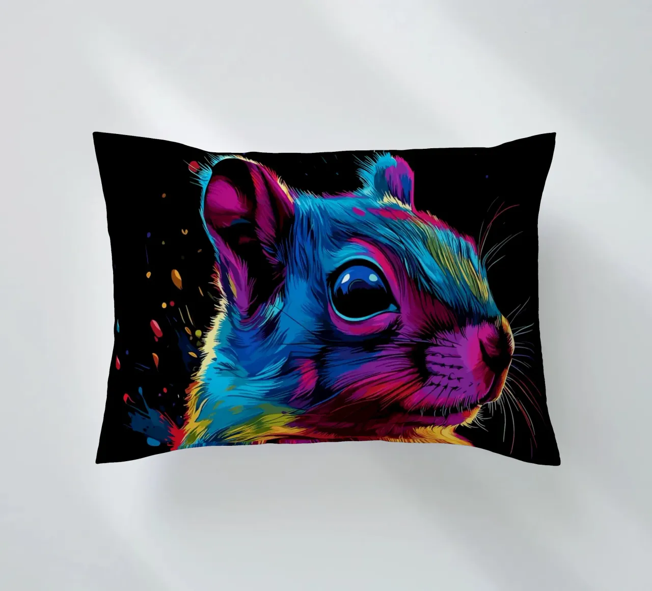 Scoiattolo variopinto in una frenesia di colori cuscino da pixelbull - medieval art and more