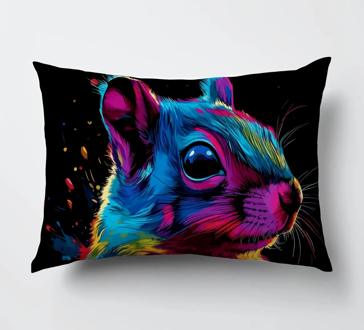 Scoiattolo variopinto in una frenesia di colori cuscino da pixelbull - medieval art and more