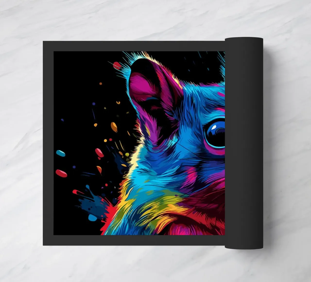 Scoiattolo variopinto in una frenesia di colori zerbino da pixelbull - medieval art and more