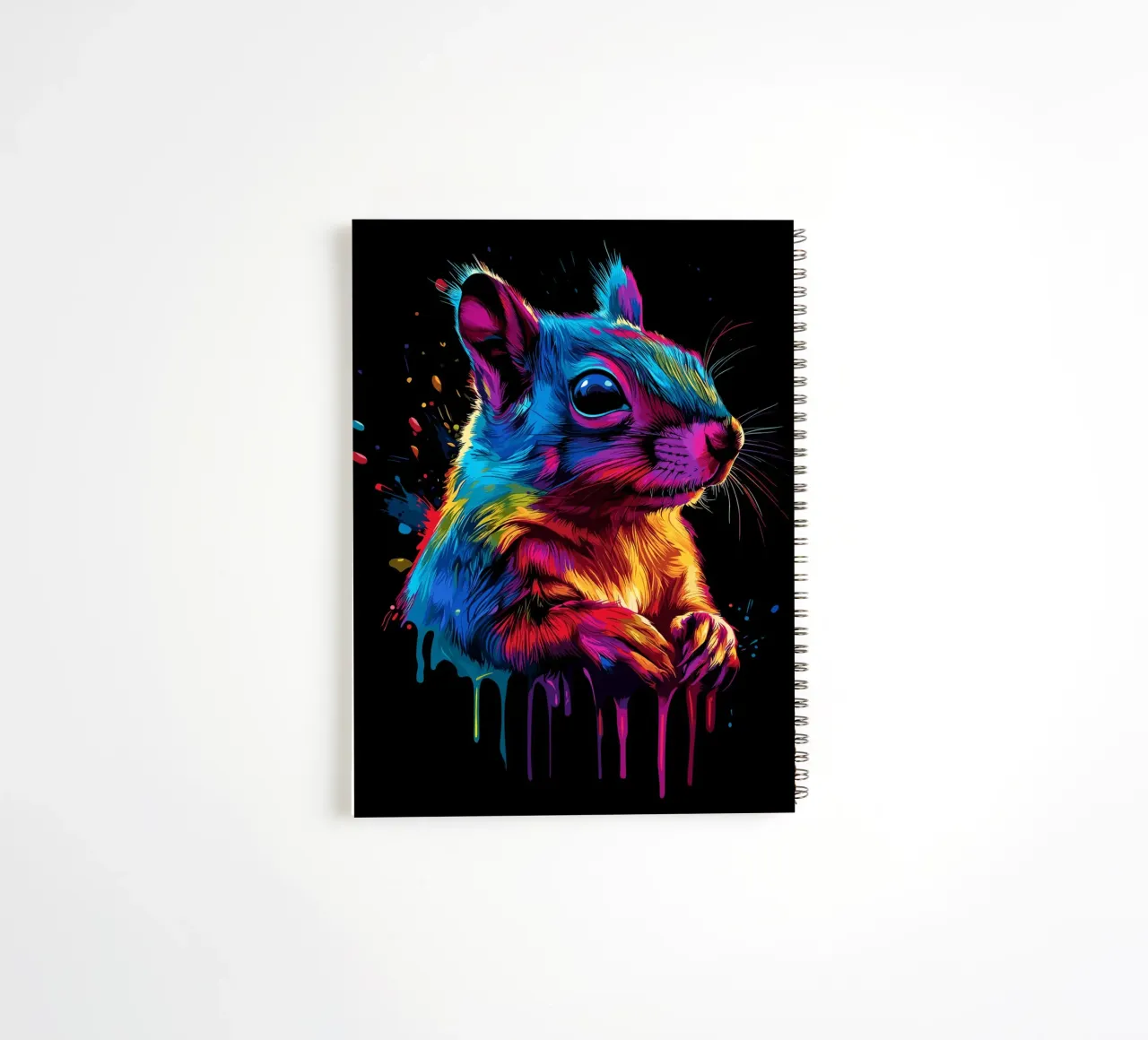 Scoiattolo variopinto in una frenesia di colori diario ad anelli da pixelbull - medieval art and more