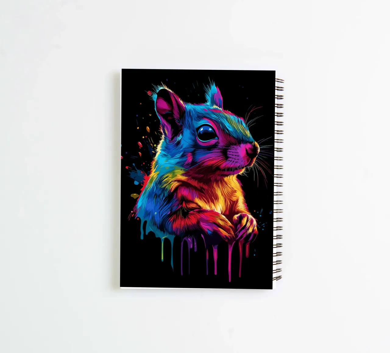 Scoiattolo variopinto in una frenesia di colori diario ad anelli da pixelbull - medieval art and more