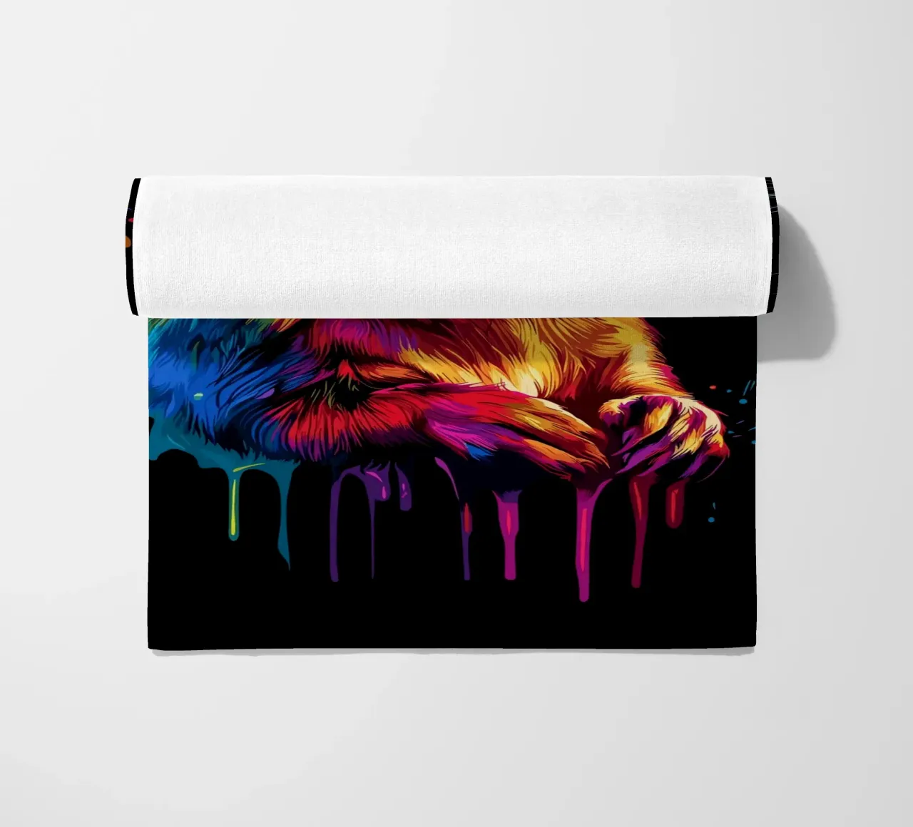 Scoiattolo variopinto in una frenesia di colori telo mare da pixelbull - medieval art and more