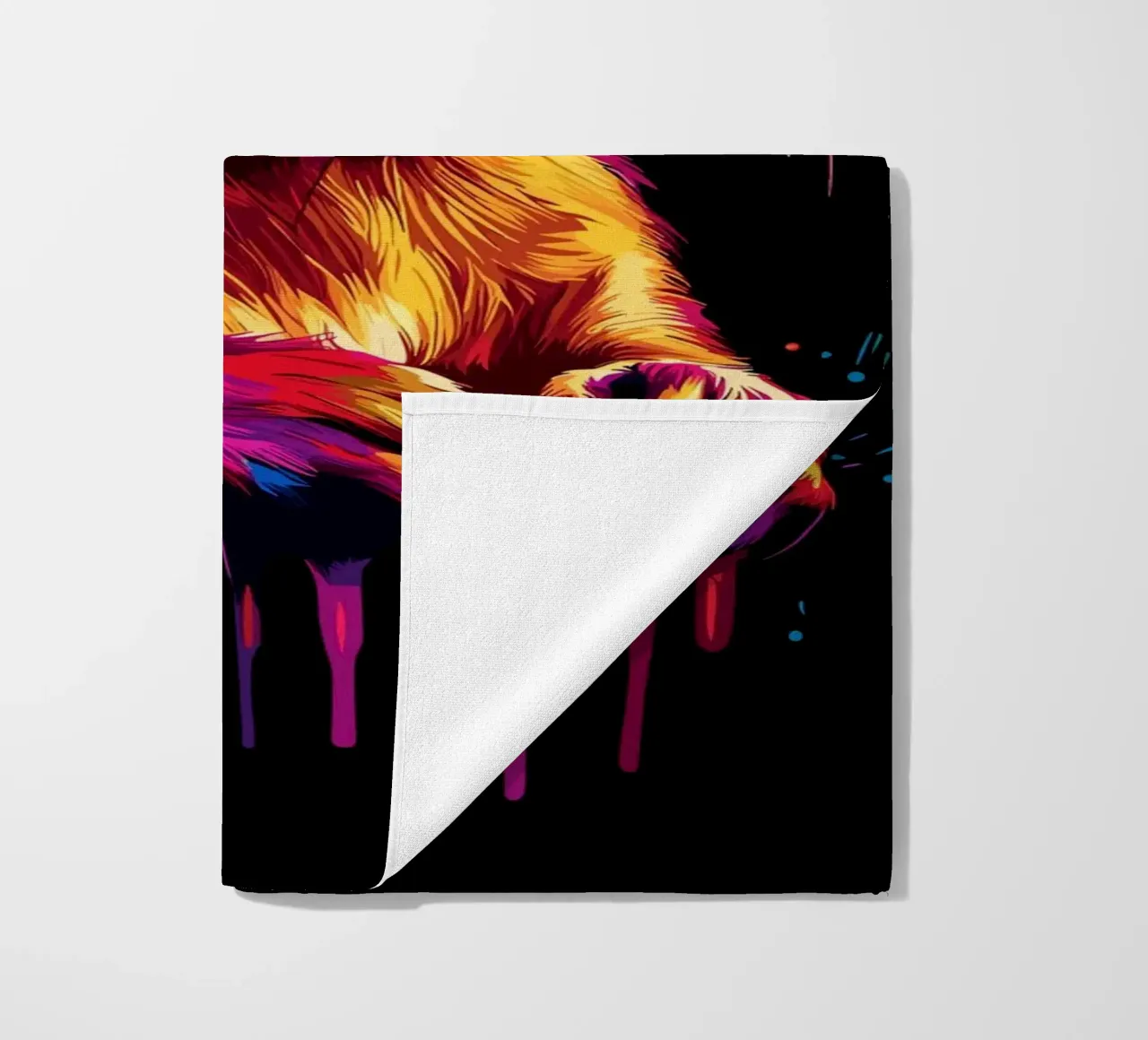 Scoiattolo variopinto in una frenesia di colori telo mare da pixelbull - medieval art and more