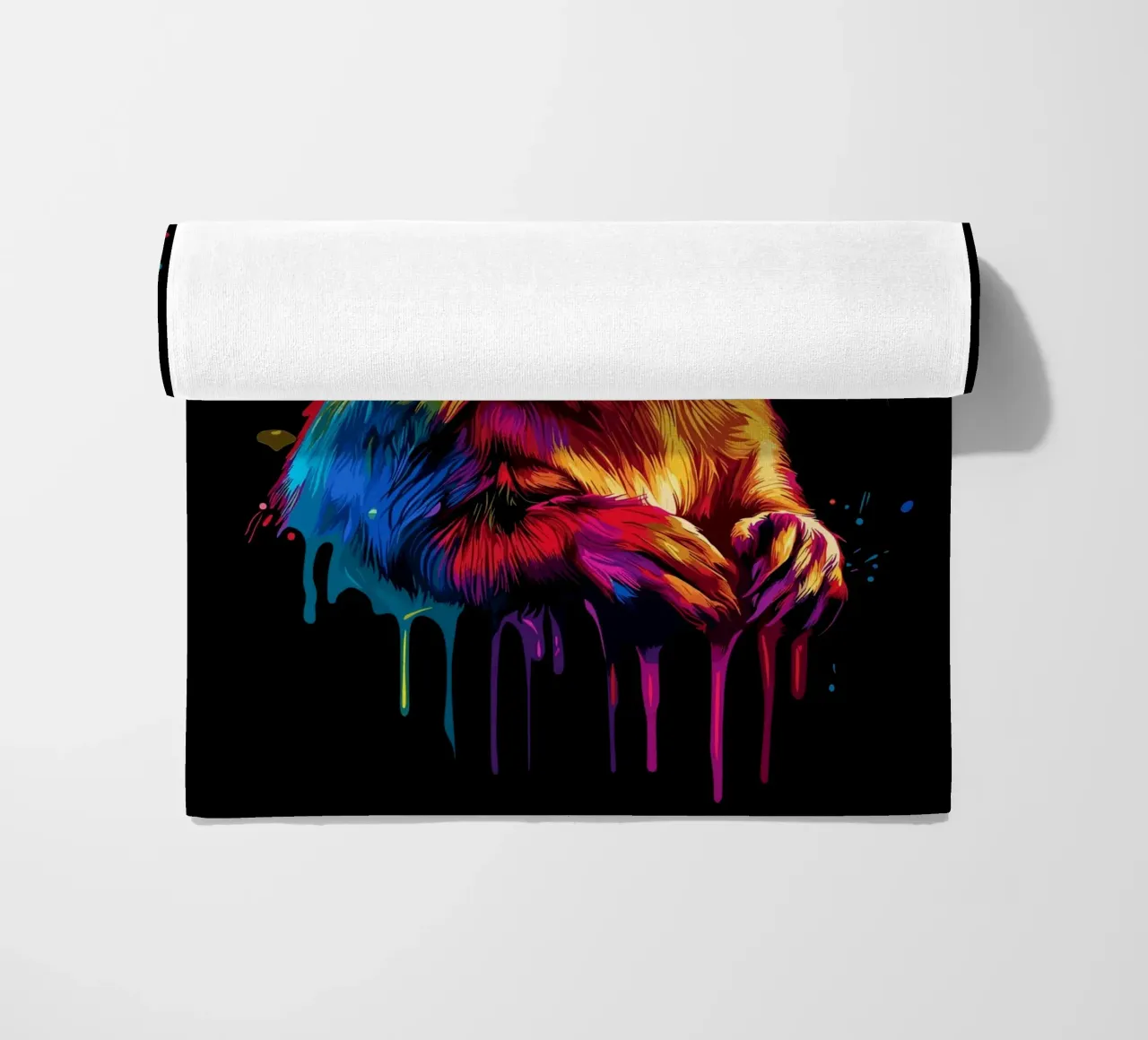 Scoiattolo variopinto in una frenesia di colori telo mare da pixelbull - medieval art and more