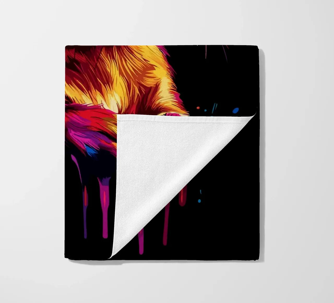 Scoiattolo variopinto in una frenesia di colori telo mare da pixelbull - medieval art and more