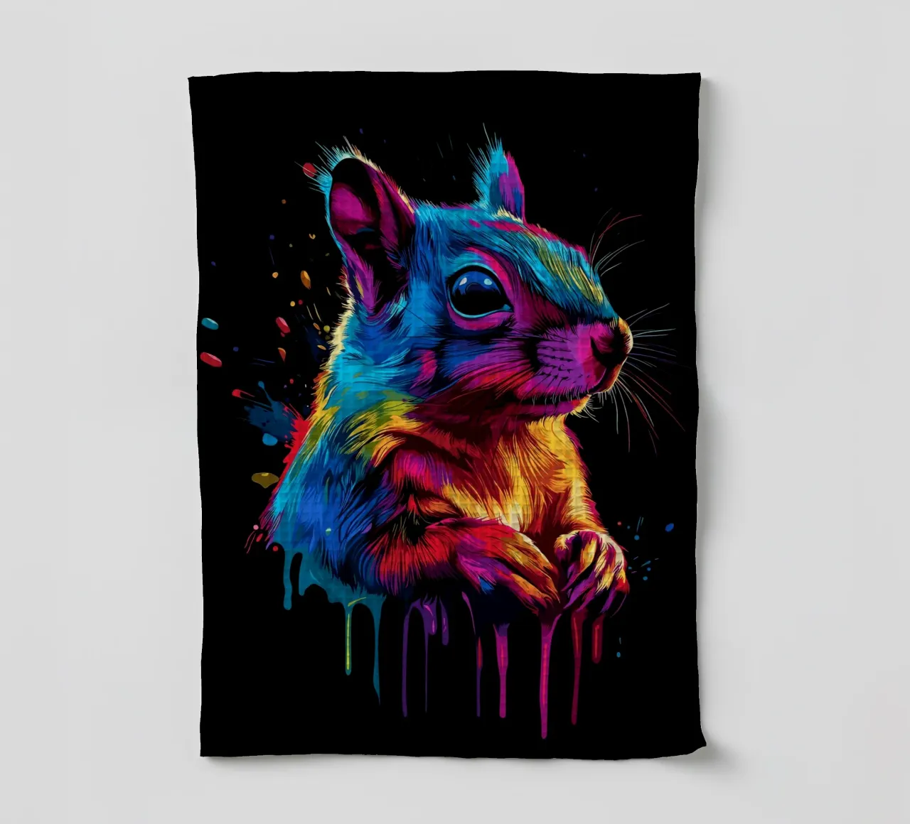 Scoiattolo variopinto in una frenesia di colori canovaccio da cucina da pixelbull - medieval art and more