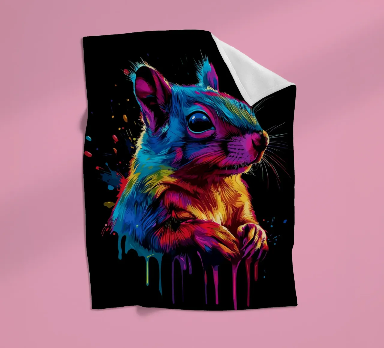 Scoiattolo variopinto in una frenesia di colori coperta in pile da pixelbull - medieval art and more