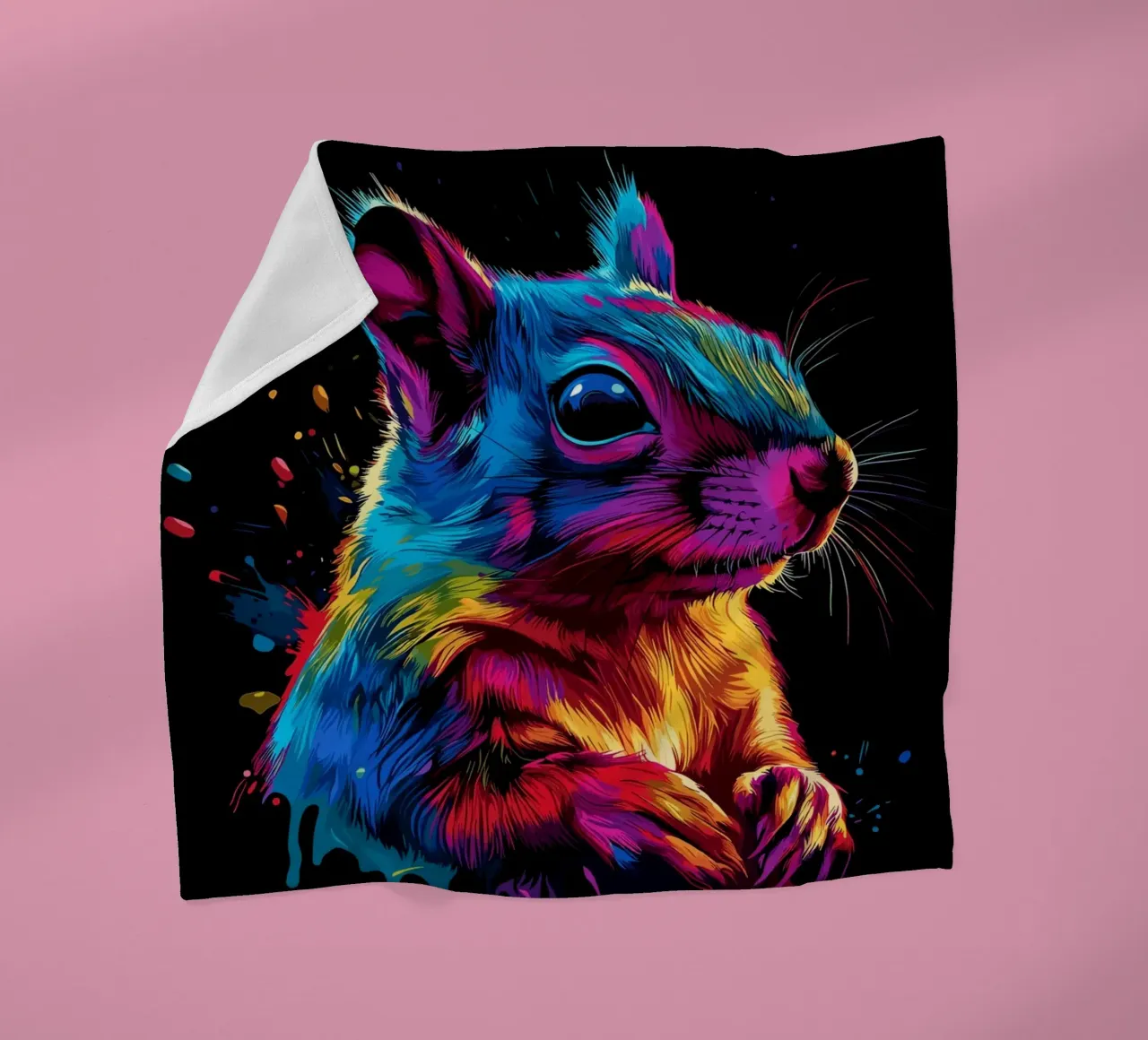 Scoiattolo variopinto in una frenesia di colori coperta in pile da pixelbull - medieval art and more