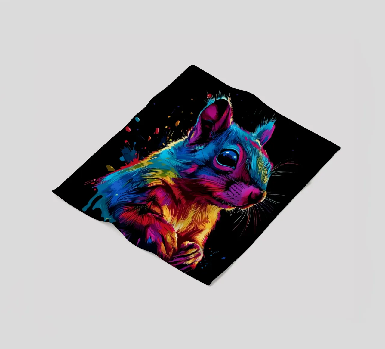 Scoiattolo variopinto in una frenesia di colori coperta in pile da pixelbull - medieval art and more