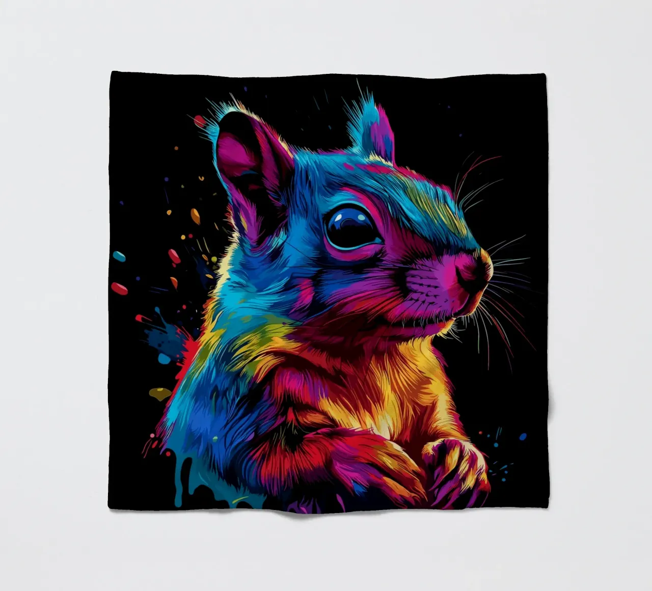 Scoiattolo variopinto in una frenesia di colori coperta in pile da pixelbull - medieval art and more