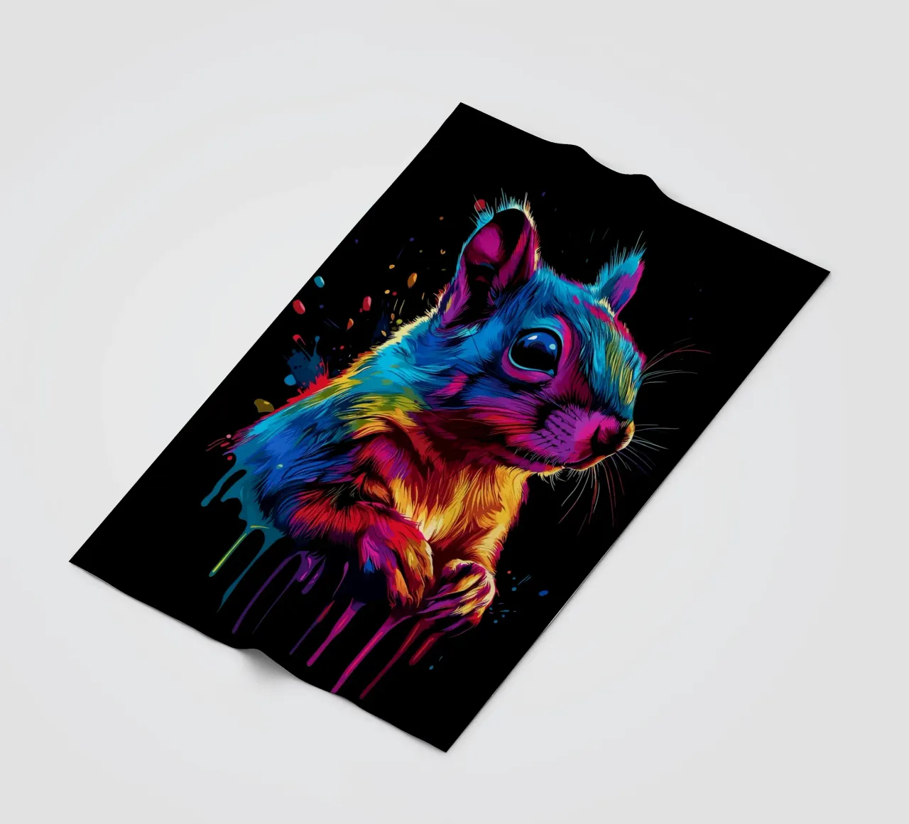 Scoiattolo variopinto in una frenesia di colori coperta in pile da pixelbull - medieval art and more