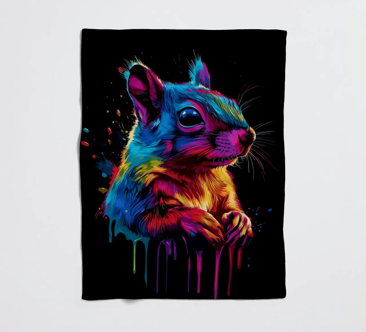 Scoiattolo variopinto in una frenesia di colori coperta in pile da pixelbull - medieval art and more