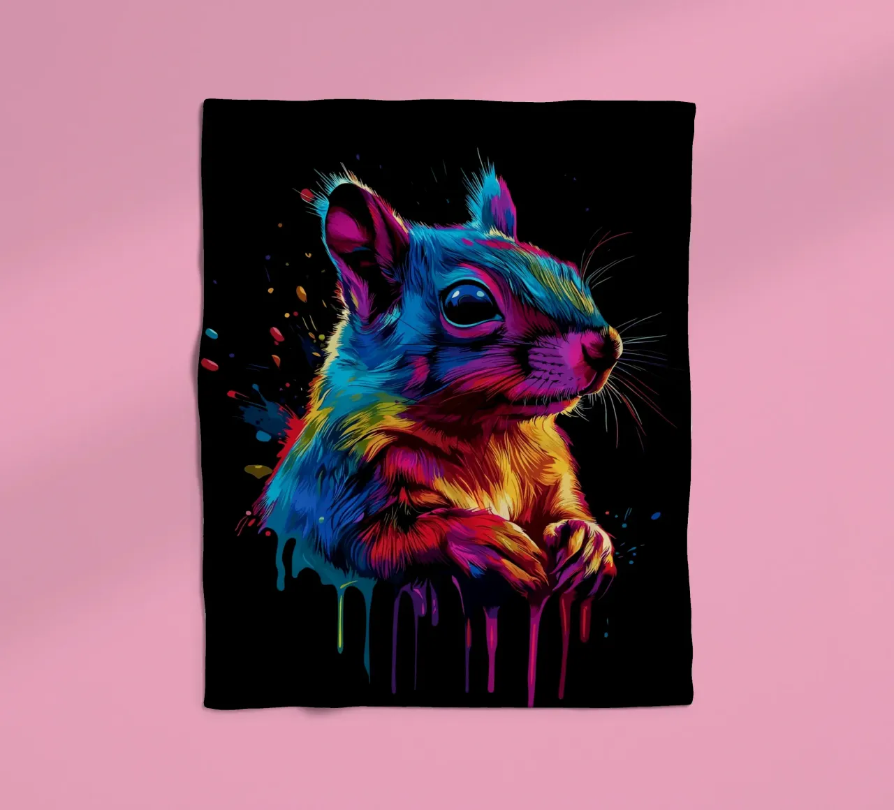 Scoiattolo variopinto in una frenesia di colori coperta in pile da pixelbull - medieval art and more