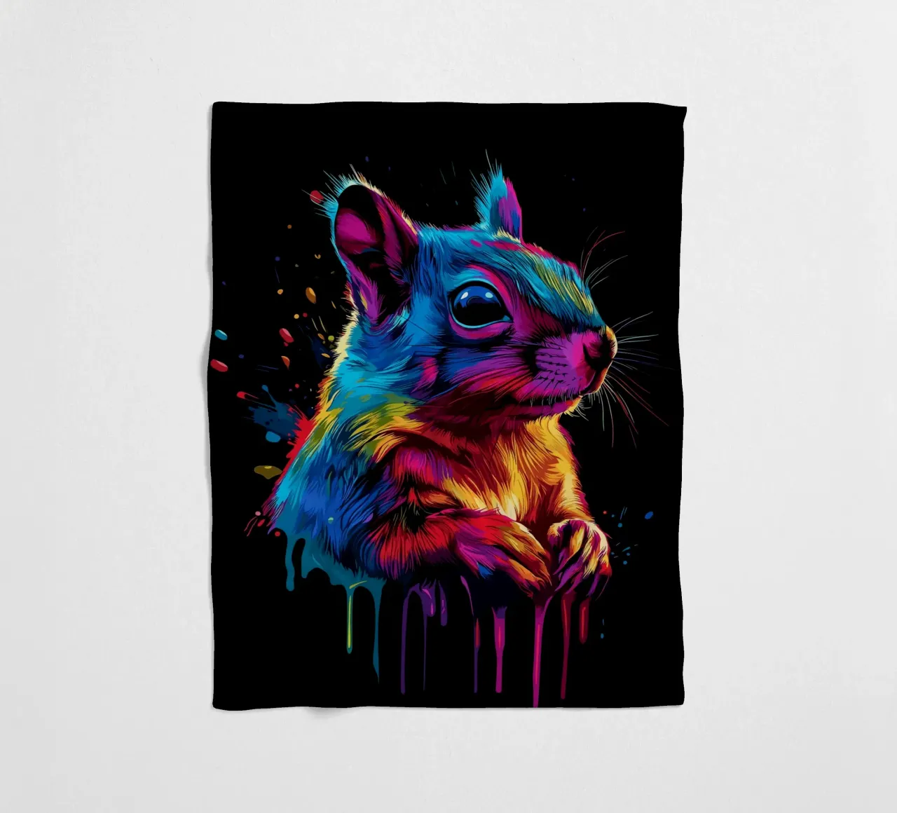 Scoiattolo variopinto in una frenesia di colori coperta in pile da pixelbull - medieval art and more