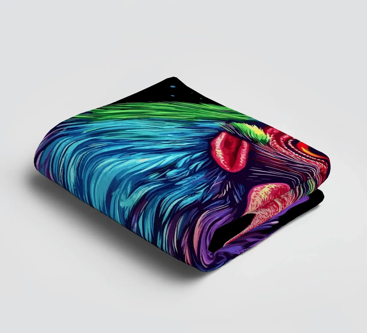 Rodilandro rosso con piume arcobaleno asciugamano da bagno da pixelbull - medieval art and more