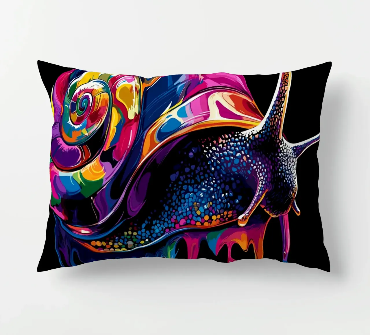 Lumaca colorata con spirale gocciolante cuscino da pixelbull - medieval art and more