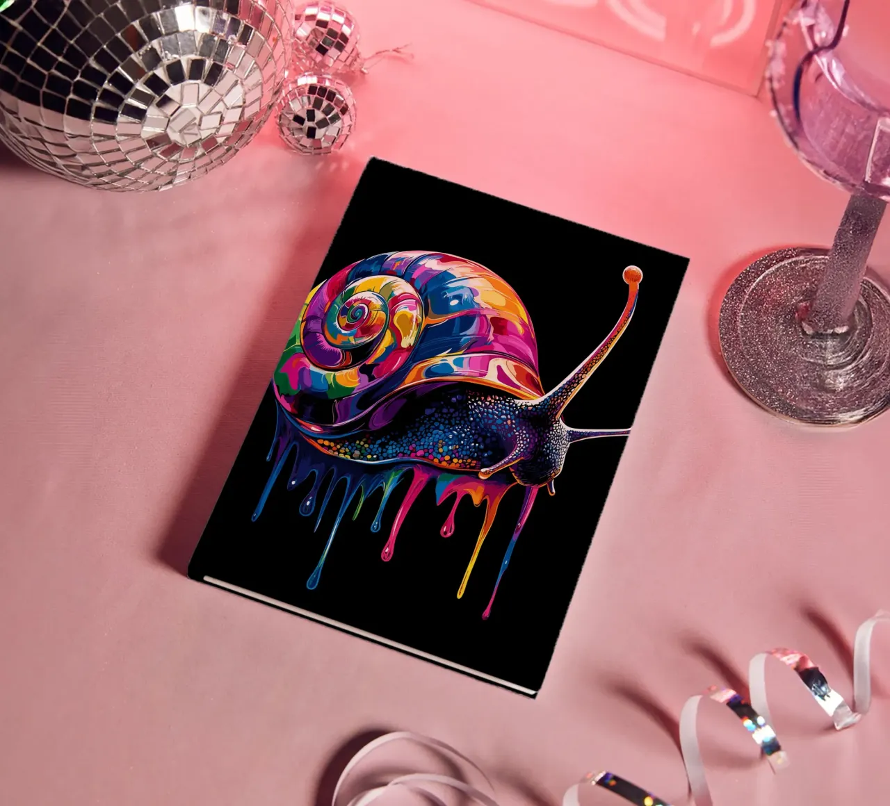 Colourful snail with dripping spiral notebook by pixelbull - medieval art and more