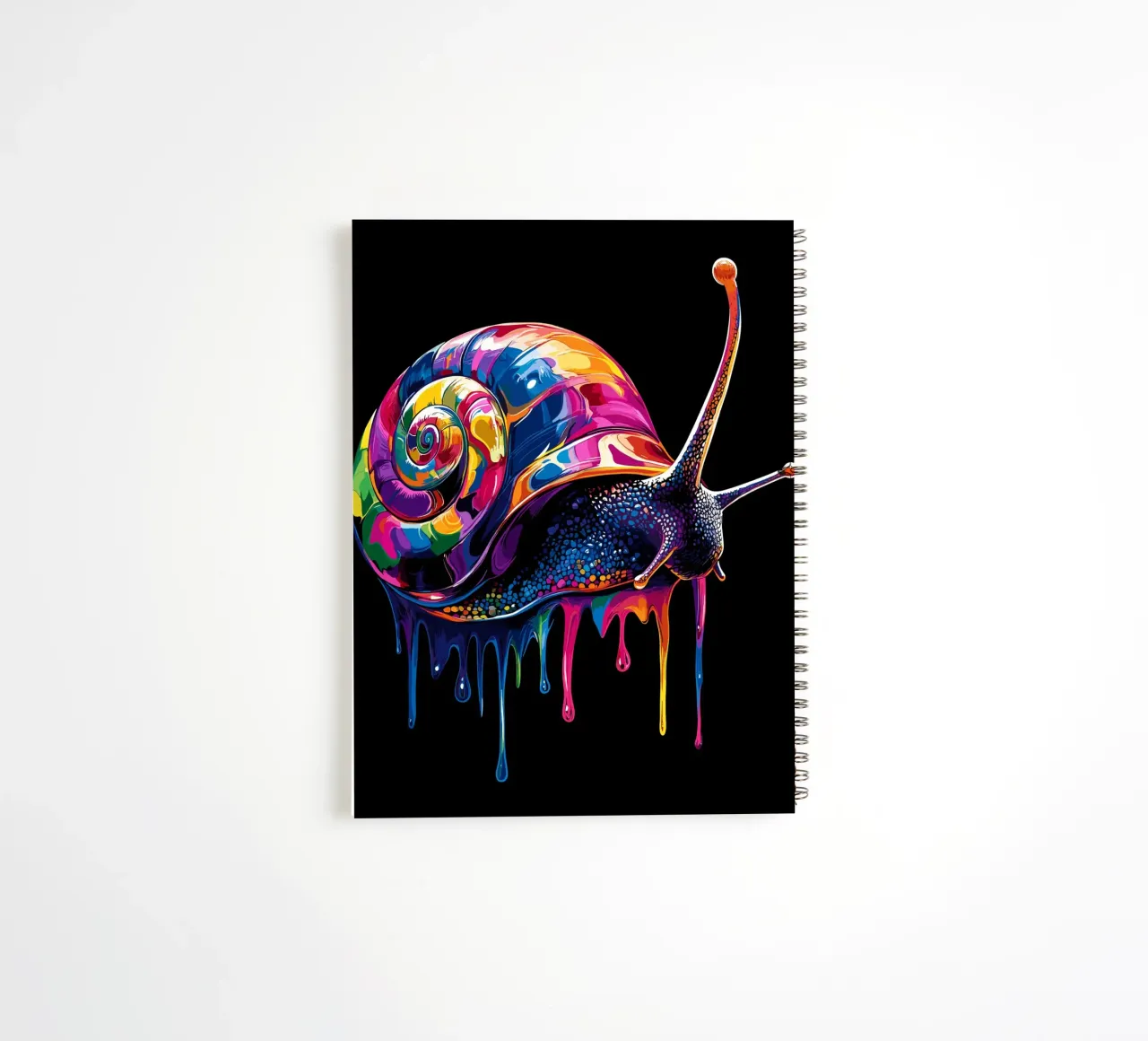 Colourful snail with dripping spiral spiral notebook by pixelbull - medieval art and more