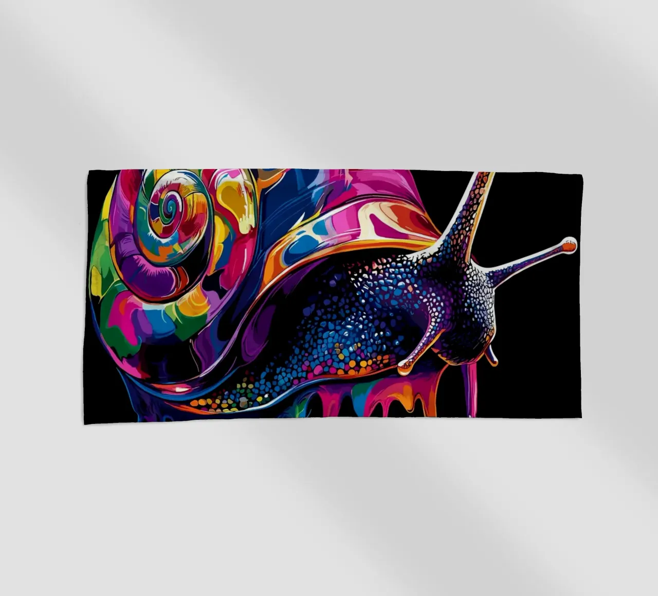 Lumaca colorata con spirale gocciolante telo mare da pixelbull - medieval art and more